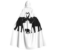 Kfjghhl Vecchio elefante e giovane elefante mantello di Halloween dorato con cappuccio mantello lunghezza intera mantello costume di Halloween Cosplay partito