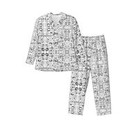 Kfjghhl Video Gioco Ragazzi Uomini Pigiama a Maniche Lunghe Set Video Gioco Ragazzi Uomini Manica Lunga Pj'S Set Morbido Loungwear Pantaloni Tasche Pjs, Nero , L