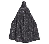 Kfjghhl Viola Nero Goth Spooky Halloween Mantello D'oro Con Cappuccio Mantello A Lunghezza Intera Veste Mantello Costume Halloween Cosplay Party