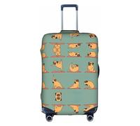 Kfjghhl Yoga Pug - Copertura per bagagli lavabile, alla moda, adatta per valigie da viaggio da 45-81 cm, bianco, L
