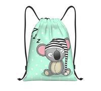 Kfjghhl Zainetto con cappuccio koala che dorme borsa sportiva con coulisse borsa da palestra per donne uomini bambini sport all'aria aperta, Nero , M, Vacanze