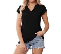 Kfnire Maglietta Donna Scollo a V Magliette Manica Corta Sciolto Bluse Estate Tempo Libero Maniche Corte Top da Spiaggia