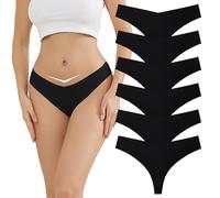 Kfnire Perizoma Senza Cuciture Donna Intimo Tanga Vita a V Traspirante Perizoma Intimo Mutandine Invisibile Perizoma per Donna, Pacco da 6