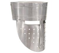 KFPOERTFGD Casco da cavaliere medievale Schaller in acciaio lucido, replica calibro 18, per cosplay e teatro