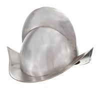 KFPOERTFGD Casco da cavaliere medievale Schaller in acciaio lucido, replica calibro 18, per cosplay e teatro