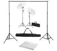 KFPOERTFGD Kit per studio fotografico, sistema di sfondo, luci diurne | 100 cotone, treppiede regolabile in altezza, borsa per il trasporto inclusa