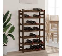 KFPOERTFGD Scaffale per 42 bottiglie in legno di pino massiccio, 62,5 x 25 | Design ondulato per l'umidità del sughero, salvaspazio, per sala da pranzo e cantina
