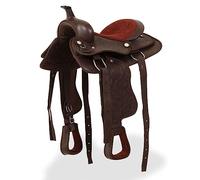 KFPOERTFGD Sella western, set di accessori da equitazione, in vera pelle | Include cavezza e pettorale, per bambini, stampa floreale