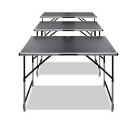 KFPOERTFGD Set di 3 tavolini da tappezzeria, pieghevoli, regolabili in altezza, per il fai da te, tavolo da tappezzeria con piano da 100 x 60 cm, nero, stabili e salvaspazio