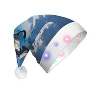 KFRXXZQB Aircraft Fighter Jets - Cappello natalizio in peluche per adulti, con luci a LED, per feste, eventi, design morbido e lavabile, per feste, riunioni di famiglia, celebrazioni