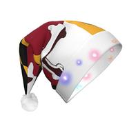 KFRXXZQB Bandiera del Maryland - Cappello natalizio in peluche per adulti, con luci a LED, per feste, eventi, design morbido e lavabile per feste, riunioni di famiglia, celebrazioni