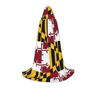 KFRXXZQB Bandiera del Maryland - Mantello con cappuccio per ragazzi, regolabile, stampato, per eventi di Halloween, teatro scolastico e costumi S