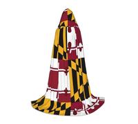 KFRXXZQB Bandiera del Maryland - Mantello con cappuccio per ragazzi, regolabile, stampato, per eventi di Halloween, teatro scolastico e costumi, L