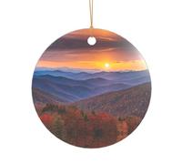KFRXXZQB Blue Ridge Parkway Mountains - Ciondolo in acrilico con cordino dorato - Ornamento personalizzabile ad alta trasparenza per Natale e decorazione di nozze.
