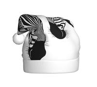KFRXXZQB Cappelli natalizi in peluche per adulti con stampa astratta con zebra animale, cappelli di Babbo Natale festivi per adulti, leggeri e confortevoli, riunioni di Natale, feste e celebrazioni.