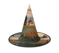 KFRXXZQB Cappello da caccia con anatre selvatiche volanti, copertura completa, per Halloween, copricapo ripiegabile per festival, larp e feste, 2 pezzi