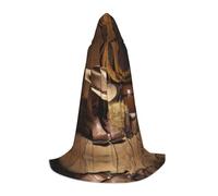 KFRXXZQB Cappello da cowboy con stivaletto western, mantello con cappuccio per giovani, regolabile, stampato, per eventi di Halloween, teatro scolastico e costumi, S