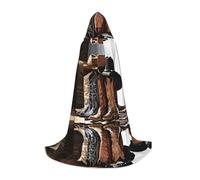 KFRXXZQB Cappello da cowboy nero con stivali occidentali - Mantello con cappuccio per giovani - Mantello stampato regolabile per eventi di Halloween, teatro scolastico e costumi S