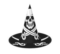 KFRXXZQB Cappello da strega con bandiera dei pirati, copertura completa, per Halloween, festival, feste e feste