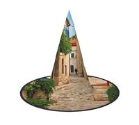 KFRXXZQB Cappello da strega con stampa italiana toscana, copertura completa, per Halloween, festival, feste e feste