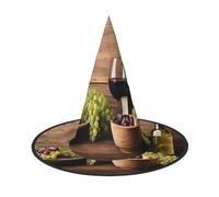KFRXXZQB Cappello di Halloween a copertura completa per bottiglie di vino e uva, con stampa, copricapo da strega ripiegabile per festival, larp e feste, 1 pezzo
