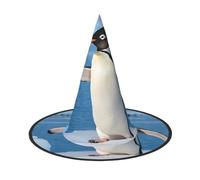 KFRXXZQB Cappello di Halloween con stampa a forma di pinguino carino - Copricapo da strega ripiegabile per festival, feste e feste 2 pezzi