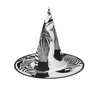 KFRXXZQB Cappello di Halloween con stampa astratta a forma di zebra animale, copertura completa, per festival, feste e feste 2 pezzi