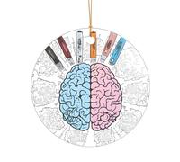 KFRXXZQB Cervello umano -Stampa Acrilico Pendente Cordino Dorato - Personalizzabile Ornamento Ad Alta Chiarezza Per Natale & Wedding Deco.