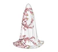 KFRXXZQB Cherry Blossoms Tree - Mantello con cappuccio per ragazzi, regolabile, stampato, per eventi di Halloween, teatro scolastico e costumi, L