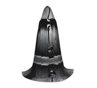 KFRXXZQB Chitarra elettrica -Print Youth Hooded Cape - Mantello stampato regolabile per eventi di Halloween, teatro scolastico e costumi L