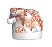 KFRXXZQB Coral Reef - Cappelli di Natale in peluche per adulti, cappelli di Babbo Natale festivi per adulti, leggeri e confortevoli, riunioni di Natale, feste e celebrazioni