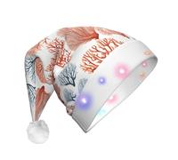 KFRXXZQB Coral Reef - Cappello natalizio in peluche per adulti, con luci a LED, per feste, eventi, design morbido e lavabile, per feste, riunioni di famiglia, celebrazioni