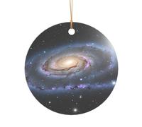KFRXXZQB Cordino dorato con ciondolo a forma di universo stellato con stampa in acrilico, ornamento ad alta trasparenza personalizzabile per decorazioni natalizie e matrimoni.