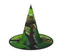 KFRXXZQB Divertente cappello di Halloween con stampa a forma di rana, ripiegabile per festival, larp e feste, 2 pezzi