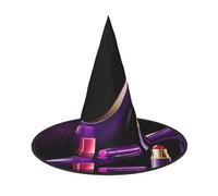 KFRXXZQB Elegante cappello viola con tacco alto con rossetto, copertura completa, per Halloween, copricapo ripiegabile per festival, larp e feste, 1 pezzo