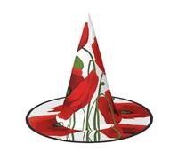 KFRXXZQB Fiori di papavero - Cappello di Halloween a copertura completa - Copricapo da strega ripiegabile per festival, larp e feste, 2 pezzi