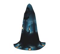 KFRXXZQB Fireflies Lantern - Mantello con cappuccio per ragazzi, regolabile, stampato, per eventi di Halloween, teatro scolastico e costumi, taglia M