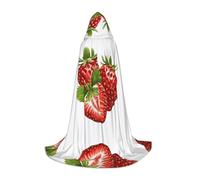KFRXXZQB Fresh Strawberry - Mantello con cappuccio per ragazzi, regolabile, stampato, per eventi di Halloween, teatro scolastico e costumi, L