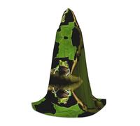 KFRXXZQB Frog and Rain - Mantello con cappuccio per ragazzi, regolabile, stampato, per eventi di Halloween, teatro scolastico e costumi, L