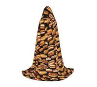 KFRXXZQB Fun Food Hot Dog, mantello con cappuccio per giovani, regolabile, stampato, per eventi di Halloween, teatro scolastico e costumi, L