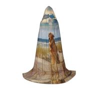 KFRXXZQB Golden Retriever - Mantello con cappuccio per ragazzi, regolabile, stampato, per eventi di Halloween, teatro scolastico e costumi, S
