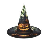 KFRXXZQB Halloween Moon Bat Pumpkin - Cappello di Halloween con stampa a copertura completa, copricapo da strega ripiegabile per festival, larp e feste, 2 pezzi