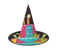 KFRXXZQB Happy Birthday Big Cake - Cappello di Halloween con stampa a copertura completa, per festival, feste e feste