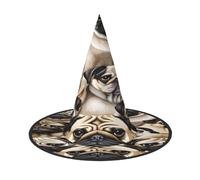 KFRXXZQB Imagen De Pug - Cappello di Halloween a copertura completa, ripiegabile, per festival, feste e feste