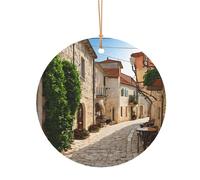 KFRXXZQB Italia Toscana -Stampa Pendenti Rotondi in Alluminio - Stampa Bifacciale Personalizzabile, Filo Oro Sottile 0.8mm Per Natale., 10cm, Alumide