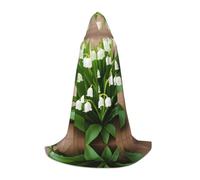 KFRXXZQB Lilies of the Valley, mantello con cappuccio per ragazzi, regolabile, stampato, per eventi di Halloween, teatro scolastico e costumi, L