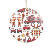 KFRXXZQB Little Boys Girls FireFighters - Ciondolo in acrilico con cordino dorato - Ornamento personalizzabile ad alta trasparenza per Natale e decorazione di nozze.