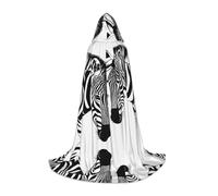 KFRXXZQB Mantello con cappuccio con stampa astratta con zebra animale, regolabile, per eventi di Halloween, teatro scolastico e costumi, L