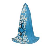 KFRXXZQB Mantello con cappuccio con stampa di fiori di ciliegio giapponesi, regolabile, per eventi di Halloween, teatro scolastico e costumi, L