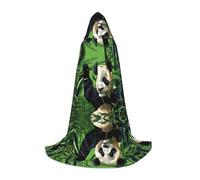 KFRXXZQB Mantello con cappuccio con stampa di panda dei cartoni animati, mantello regolabile stampato per eventi di Halloween, teatro scolastico e costumi S